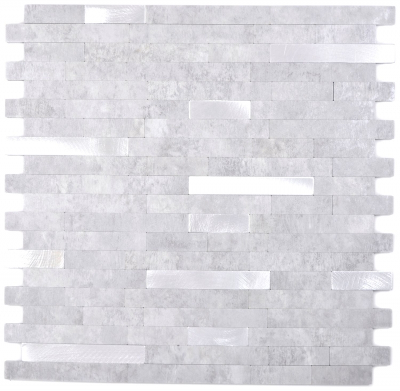 Campione a mano in vinile composito effetto pietra Grigio cemento/Argento mosaico di piastrelle per pareti - Campione a mano