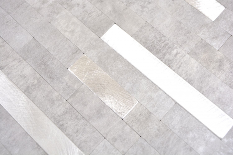Campione a mano in vinile composito effetto pietra Grigio cemento/Argento mosaico di piastrelle per pareti - Campione a mano
