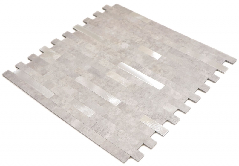 Campione a mano in vinile composito effetto pietra Grigio cemento/Argento mosaico di piastrelle per pareti - Campione a mano