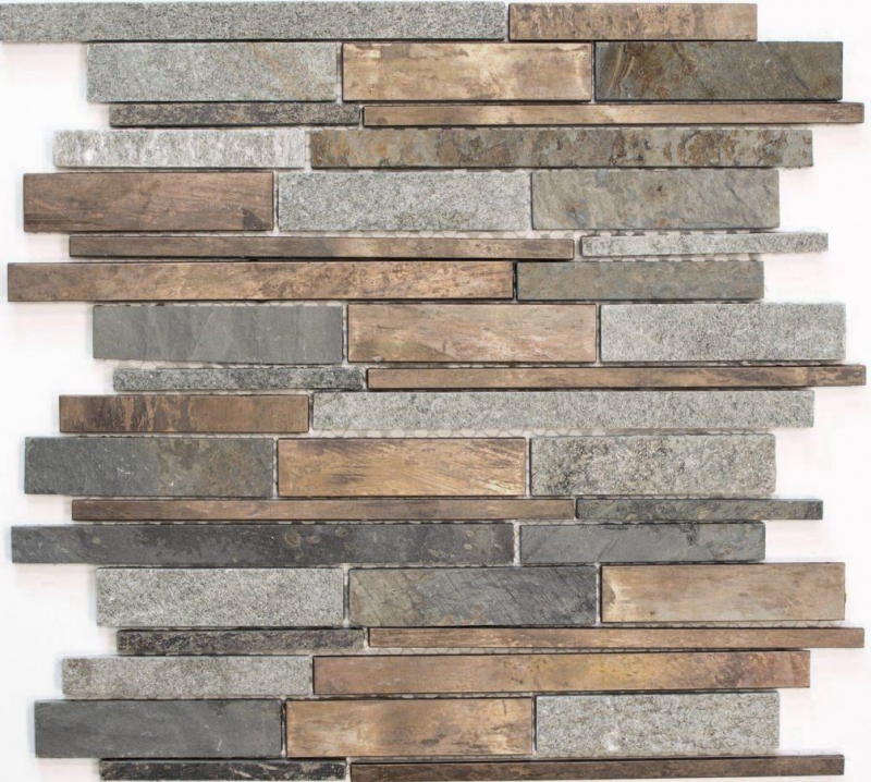 Piastrella a mosaico pietra rame grigio ruggine rame composito pietra alzatina cucina MOS47-XSK565_f