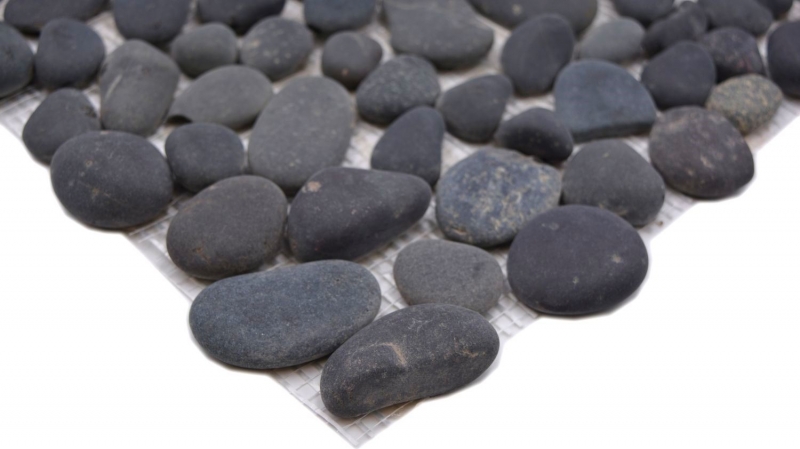Piastrella a mosaico fiume ciottolo pietra ciottolo arco grigio scuro MOS30-0208_f