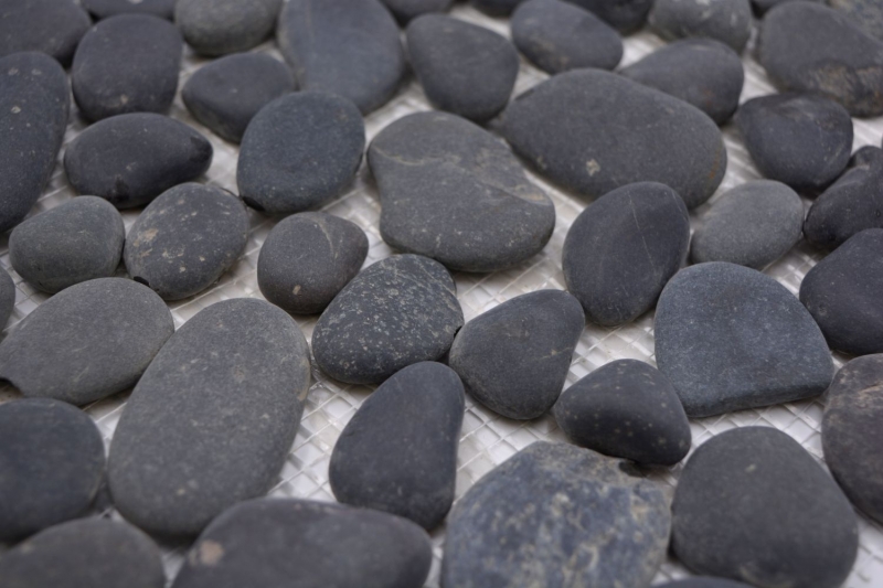 Piastrella a mosaico fiume ciottolo pietra ciottolo arco grigio scuro MOS30-0208_f