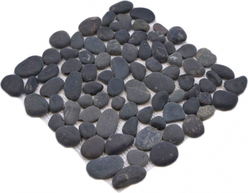 Piastrella a mosaico fiume ciottolo pietra ciottolo arco grigio scuro MOS30-0208_f