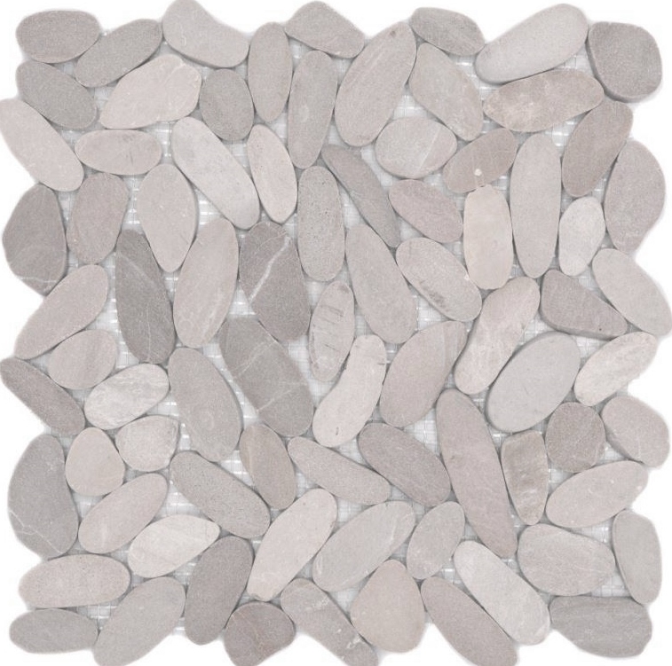 Piastrella a mosaico Ciottolo di fiume Ciottolo di pietra beige chiaro Ciottolo tagliato TAN 5 7 MOS30-IN10_f