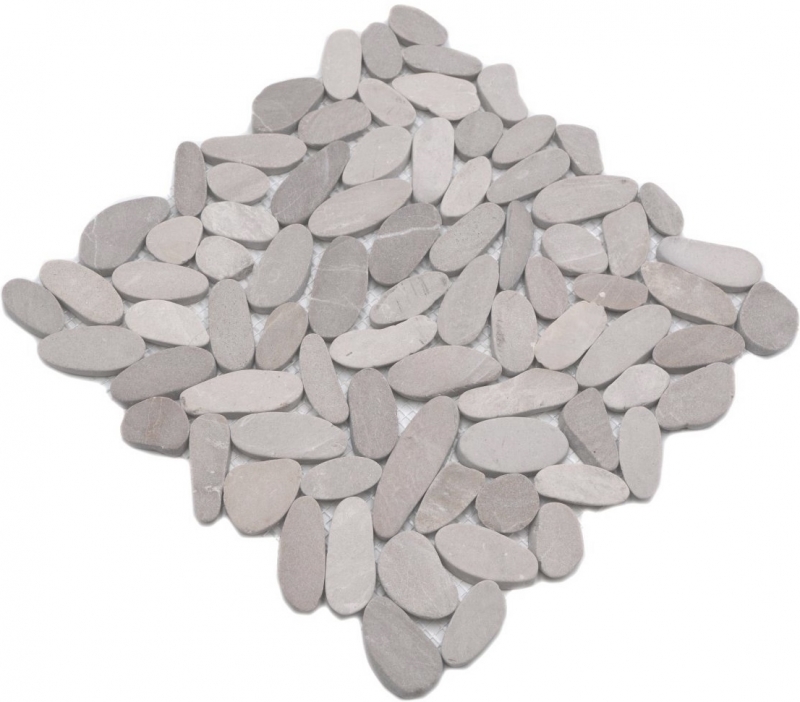 Piastrella a mosaico Ciottolo di fiume Ciottolo di pietra beige chiaro Ciottolo tagliato TAN 5 7 MOS30-IN10_f
