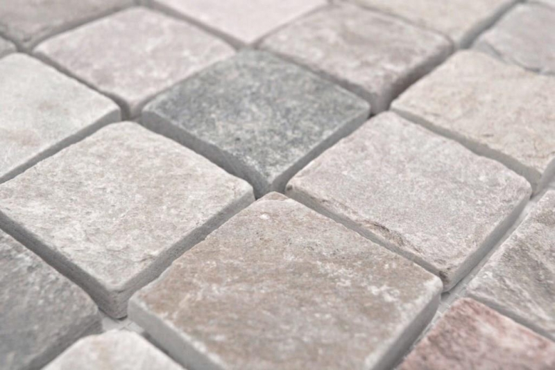 Piastrella a mosaico quarzite pietra naturale quarzite beige alzatina cucina grigio MOS36-0204_f