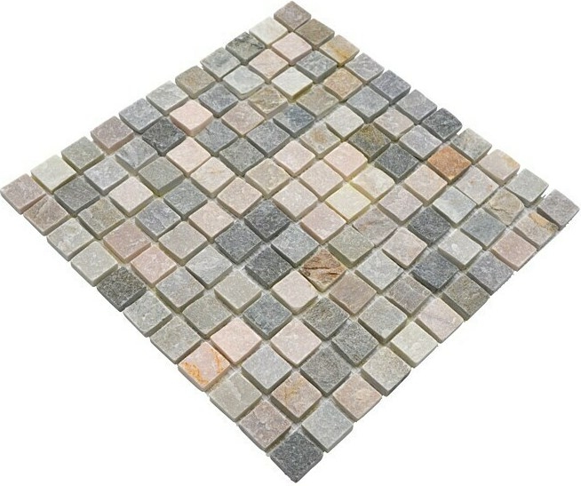 Piastrella a mosaico quarzite pietra naturale quarzite beige alzatina cucina grigio MOS36-0206_f