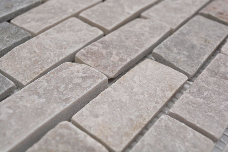 Piastrella a mosaico quarzite pietra naturale mattone quarzite alzatina cucina beige grigio MOS36-0208_f
