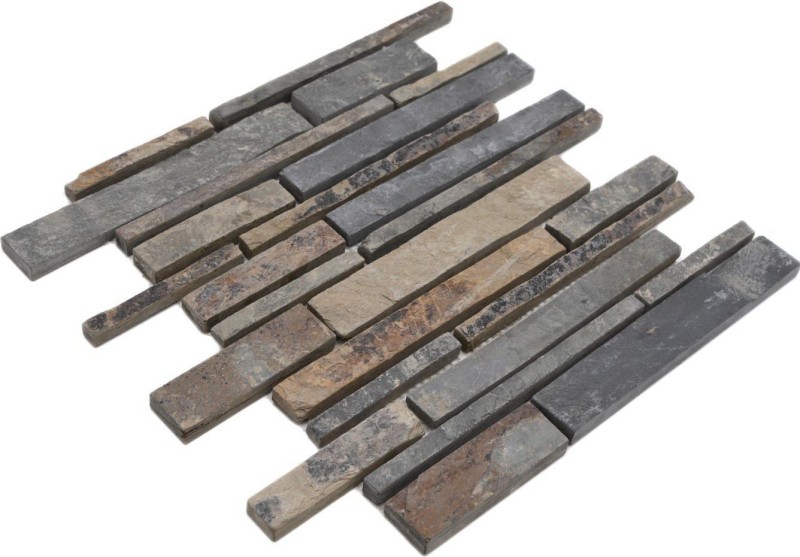 Piastrella a mosaico ardesia pietra naturale mattone ruggine ardesia rivestimento rustico cucina piastrella MOS34-2525_f