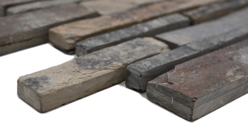Piastrella a mosaico ardesia pietra naturale mattone ruggine ardesia rivestimento rustico cucina piastrella MOS34-2525_f