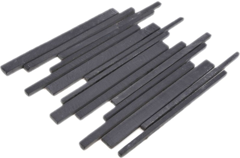 Piastrella a mosaico ardesia pietra naturale aste ardesia rivestimento parete nero MOS34-0225_f