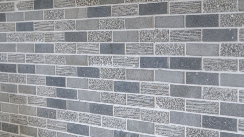 Piastrella di mosaico Marmo pietra naturale grigio Mattone pietra Incisione cemento MOS40-B49_f