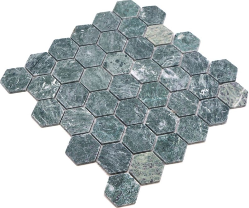 Piastrella di mosaico marmo pietra naturale esagono marmo verde MOS44-0210_f