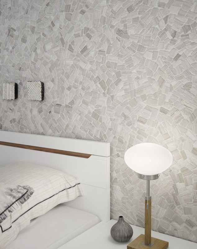 Piastrella di mosaico marmo pietra naturale cava Ciot grigio righe MOS44-0202_f