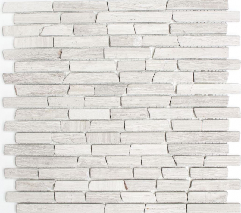 Piastrella a mosaico marmo pietra naturale mattone marmo grigio strisce backsplash piastrelle MOS40-MOSBrick2012_f