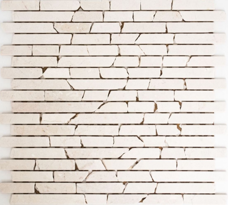 Piastrella a mosaico Marmo Pietra naturale bianco Brick Botticino Anticato Alzatina per cucina MOS40-0102_f