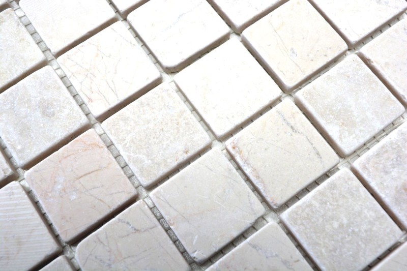 Piastrella di mosaico marmo pietra naturale crema Botticino Anticato MOS42-0104_f