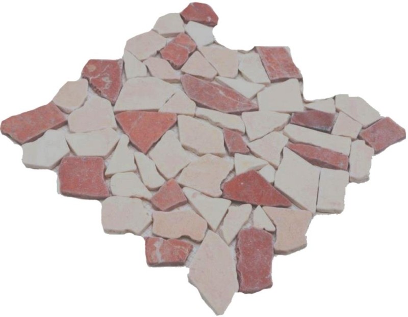 Piastrella di mosaico in marmo pietra naturale rosso beige cava Ciot Rosso Verona Botticino MOS44-1002_f
