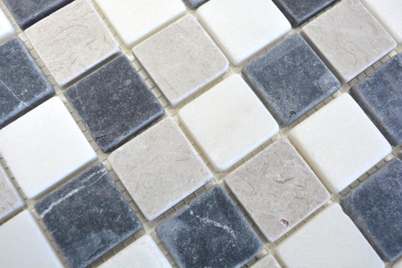 Piastrella di mosaico marmo pietra naturale beige grigio nero marmo Botticino Nero MOS40-MOS32/1125_f