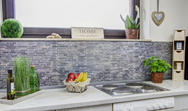 Piastrella di mosaico in marmo pietra naturale grigio antracite Nero Marquina MOS40-0125_f