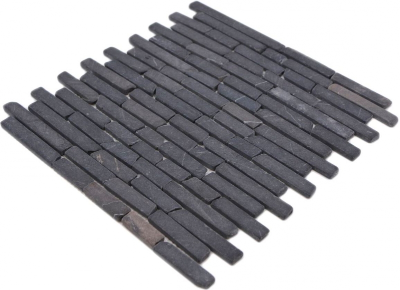 Piastrella di mosaico in marmo pietra naturale grigio antracite Nero Marquina MOS40-0125_f