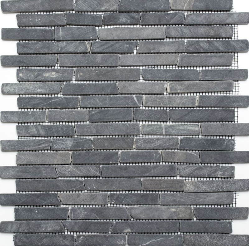 Piastrella di mosaico in marmo pietra naturale grigio antracite Nero Marquina MOS40-0125_f