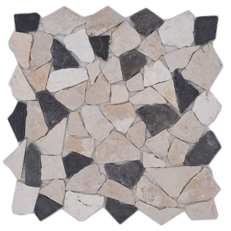 Piastrella di mosaico in marmo pietra naturale beige nero cava Ciot BianconeJava MOS44-30-110_f