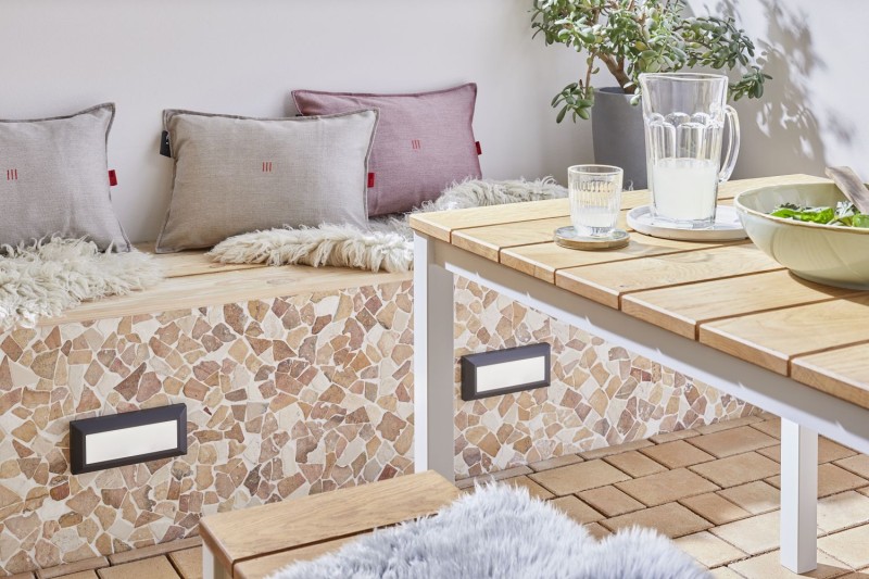 Piastrella di mosaico in marmo pietra naturale beige rosso cava Ciot RossoCream MOS44-30-130_f