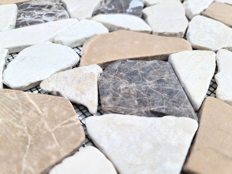 Piastrella di mosaico in marmo pietra naturale beige marrone cava Ciot CastanaoCream MOS44-30-190_f