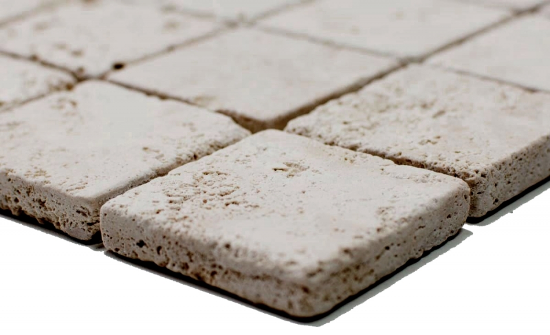 Piastrella a mosaico travertino pietra naturale beige Chiaro Antique Travertine MOS43-46048_f