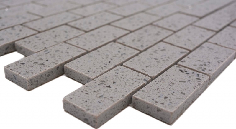 Piastrelle a mosaico quarzo composito pietra artificiale Brick Artifical grey MOS46-0204_f