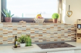Piastrella di mosaico traslucido acciaio inox beige rettangolo vetro mosaico Pietra di cristallo acciaio beige MOS87-52X_f