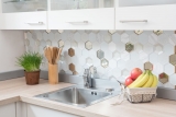 Mosaico di piastrelle per cucina Bianco traslucido Mosaico di vetro esagonale Pietra di cristallo 3D bianco MOS11E-66_f