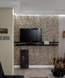 Piastrella di mosaico per cucina traslucida beige marrone aste di vetro mosaico Pietra di cristallo beige marrone MOS87-1206_f