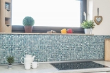 Piastrelle mosaico cucina verde blu mosaico pietra crema verde blu MOS92-XCR1501_f
