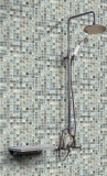 Piastrelle di mosaico di vetro grigio chiaro Crema MOS94-2505_f
