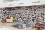 Mosaico piastrelle cucina alzatina traslucida marrone vetro mosaico cristallo pietra marrone BAGNO WC cucina MOS92-1304_f