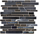 Piastrella di mosaico ceramica traslucida nera Mosaico di vetro composito Pietra di cristallo ceramica nera MOS87SO-0329_f
