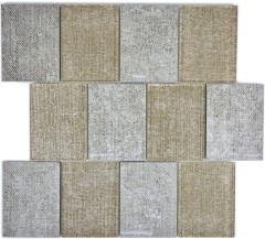 Piastrella di mosaico traslucida in ceramica beige rettangolo mosaico di vetro Cristallo di ceramica beige MOS88J-1202_f