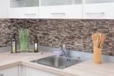 Piastrelle di mosaico per cucina autoadesive marmo pietra naturale marrone scuro pietra naturale emperador scuro MOS200-0113_f