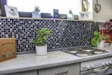 Piastrelle di mosaico per cucina autoadesive acciaio inox vetro nero mosaico acciaio vetro nero MOS200-4CM26_f