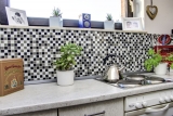 Piastrelle di mosaico per cucina autoadesive marrone nero bianco mosaico di vetro marrone nero bianco MOS200-4CM30_f