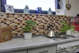 Piastrelle mosaico cucina autoadesive pietra beige marrone rettangolo vetro mosaico pietra beige marrone MOS200-4MS75_f