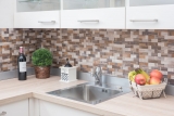 Piastrelle a mosaico per cucina autoadesive alluminio grigio beige combinazione metallo effetto legno MOS200-2322_f