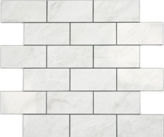 Rettangolo AC effetto pietra Carrara look Subway Level glossy mosaic tile Wall Tile backsplash Kitchen Bathroom MOS200-CLG_f