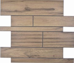 Pannelli a parete autoadesivi effetto legno marrone scuro alzatina cucina piastrellata MOS200-52WDL_f