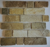 Piastrella a mosaico ardesia pietra naturale mattone beige chiaro MOS34-1202_f