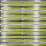 Rod mosaico piastrella ceramica verde chiaro maculato lucido parete cucina bagno MOS24-CS16