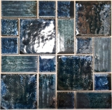 Piastrella di ceramica mosaico combi verde lucido bagno cucina alzatina MOS13-KAS4_f