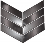 Rivestimento a spina di pesce in ceramica mosaico mix nero lucido opaco retro muro MOS24-CHEV19